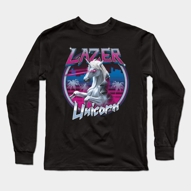 Lazer Unicorn Long Sleeve T-Shirt by Vincent Trinidad Art